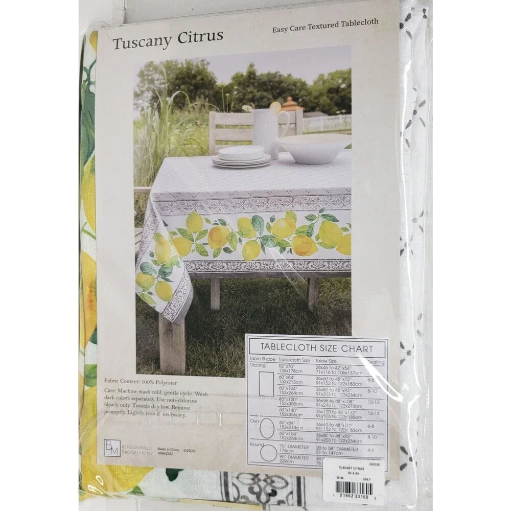 Printed Fabric Tablecloth 60